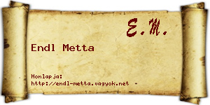 Endl Metta névjegykártya